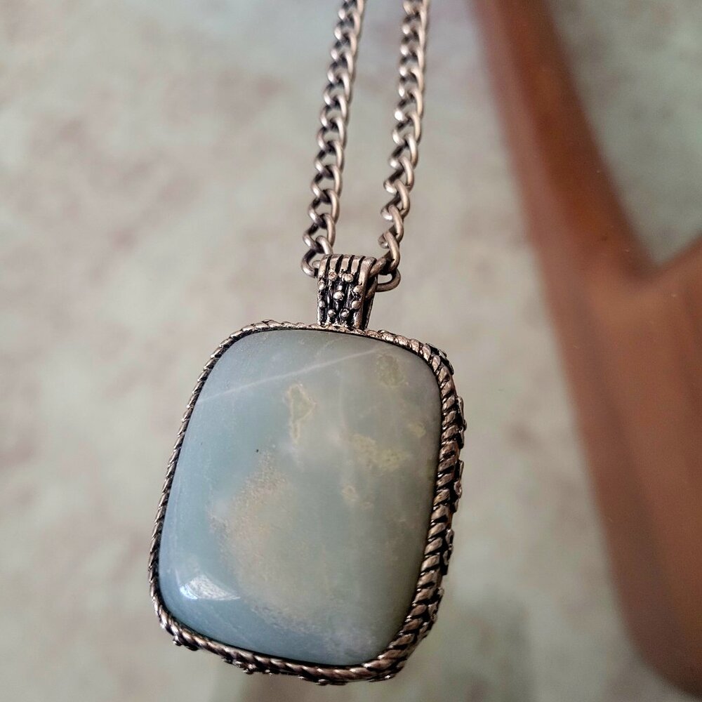 Large Larimar Pendant Necklace - Picture 2 of 3